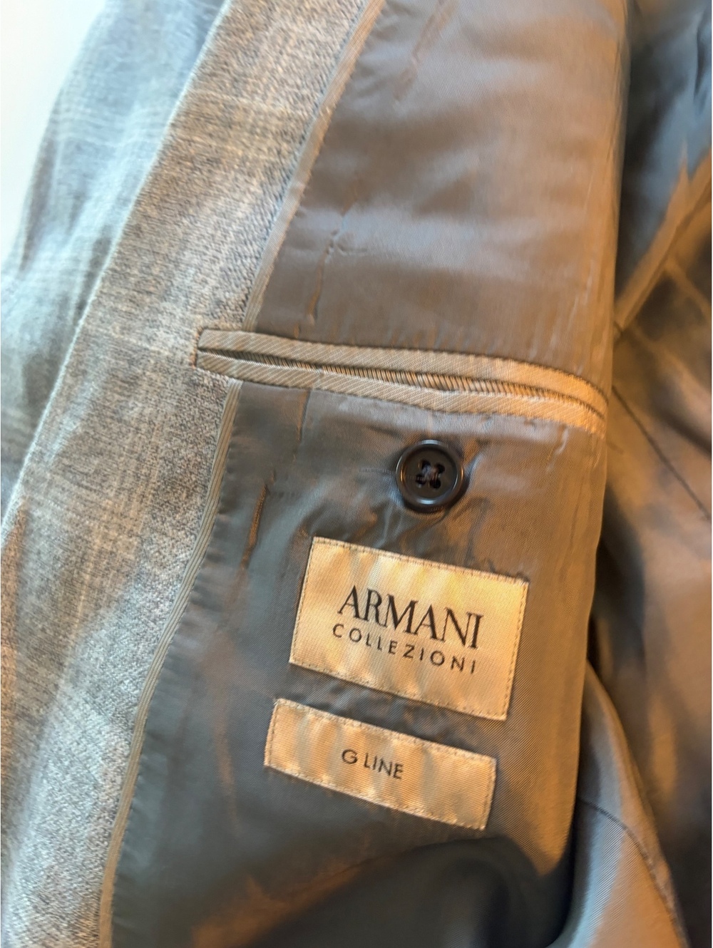 Armani Collezioni G Line Men's Gray Plaid Suit Jacket Blazer